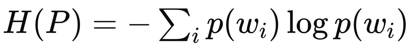 Mathematical equation for entropy